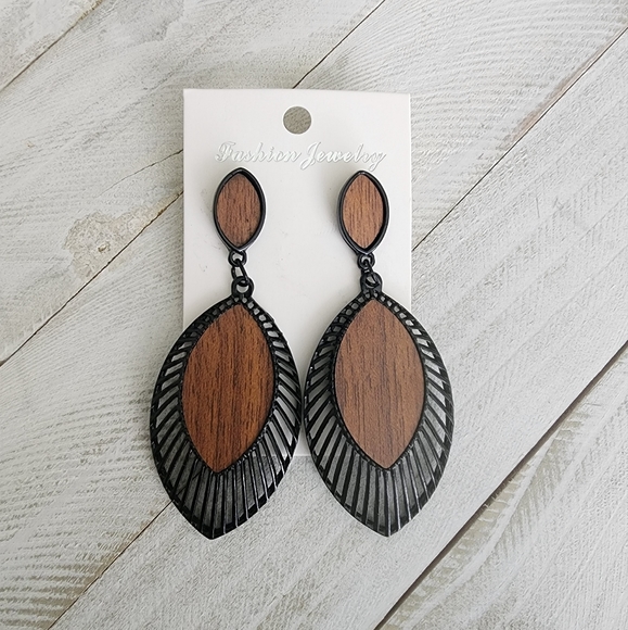 Hand Crafted Jewelry - Long Wooden Earrings